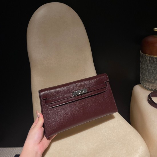 エルメス ショルダーバッグ レディース HERMES ケリー エラン Elan  シェブルミゾル Chevre シェブルミゾル Chevre 0G/Rouge Sellier ルージュセリエ kellyelan-009 全手縫い