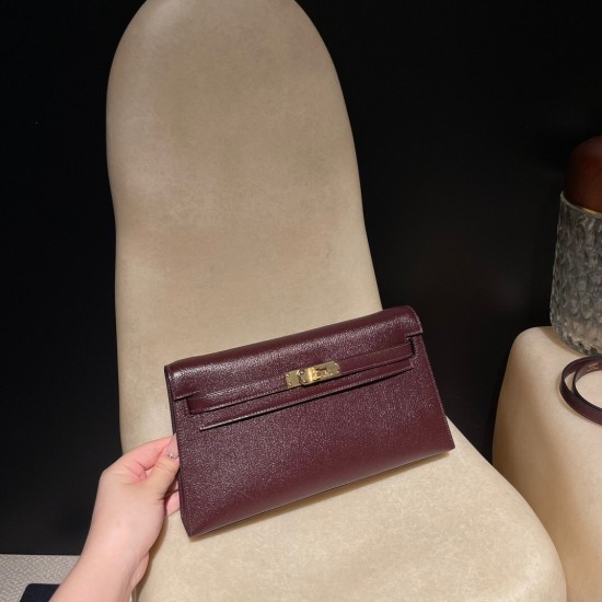 エルメス ショルダーバッグ レディース HERMES ケリー エラン Elan  シェブルミゾル Chevre シェブルミゾル Chevre 0G/Rouge Sellier ルージュセリエ kellyelan-010 全手縫い