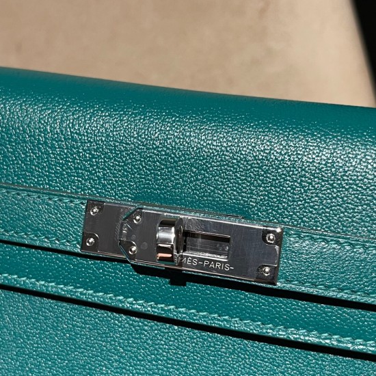 エルメス ショルダーバッグ レディース HERMES ケリー エラン Elan  シェブルミゾル Chevre シェブルミゾル Chevre U4/Vert Vertigo ヴェールヴェルティゴ kellyelan-014 全手縫い