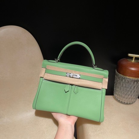 ニロティカス スイフト swift 3I/ Vert Criquet ヴェールクリケット kellylakis-007 全手縫いエルメス ケリーラキ 28 ケリーバッグ 2WAYバッグ 