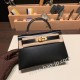 エルメスケリーミニ Kelly bag miniMini Kelly New stock  box  ボックスカーフ ブラック 89/ Black ゴールド金具   kellymini-012 全手縫い