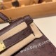 エルメスケリーミニ Kelly bag miniMini Kelly New stock  オーストリッチ ostrich エベーヌ 46 /Ebene ゴールド金具   kellymini-015 全手縫い