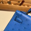 エルメスケリーミニ Kelly bag miniMini Kelly New stock  オーストリッチ ostrich ミコノス 7Q/ Mykonos ゴールド金具   kellymini-020 全手縫い