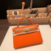 エルメスケリーミニ Kelly bag miniMini Kelly New stock  シェブルミゾル  Chevre オレンジ 93 /Orange ゴールド金具 kellymini-035 全手縫い