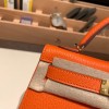 エルメスケリーミニ Kelly bag miniMini Kelly New stock  シェブルミゾル  Chevre オレンジ 93 /Orange ゴールド金具 kellymini-035 全手縫い