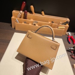 エルメスケリーミニ Kelly bag miniMini Kelly New stock  ヴォーエプソン Epsom チャイ 0M/Chai シルバー金具 kellymini-043 全手縫い