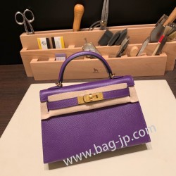 エルメスケリーミニ Kelly bag miniMini Kelly New stock  ヴォーエプソン Epsom クロッカス 9W/ Crocus ゴールド金具 kellymini-044 全手縫い