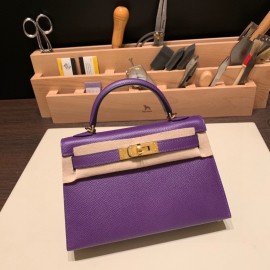 ヴォーエプソン Epsom クロッカス 9W/ Crocus ゴールド金具 kellymini-044 全手縫い  エルメスケリーミニ Kelly bag miniMini Kelly  New stock 