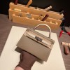 ヴォーエプソン Epsom グリエレファント 8C /Elephant Grey & クレ 10/ Craie シルバー金具 kellymini-068 全手縫い  エルメスケリーミニ Kelly bag miniMini Kelly  New stock 