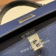 エルメスケリーミニ Kelly bag miniMini Kelly New stock  ヴォーエプソン Epsom ブルーサフィール 73 /Blue Saphir & ブルーフランス 71 /Blue France& 89/ Black シルバー金具 kellymini-070 全手縫い