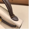エルメスケリーミニ Kelly bag miniMini Kelly New stock  ヴォーエプソン Epsom クレ10 /Craie & エタン 8F/Etain ゴールド金具 kellymini-083 全手縫い