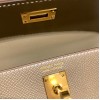 エルメスケリーミニ Kelly bag miniMini Kelly New stock  ヴォーエプソン Epsom エトゥープ 18/Étoupe Grey ゴールド金具 kellymini-088 全手縫い