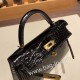 エルメスケリーミニ Kelly bag miniMini Kelly New stock  Alligateor ブラック 89 /Black (Noir) ゴールド金具 kellymini-103 全手縫い