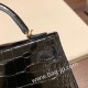 エルメスケリーミニ Kelly bag miniMini Kelly New stock  Alligateor crocodile ブラック 89 /Black (Noir) ゴールド金具 kellymini-105 全手縫い