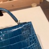 エルメスケリーミニ Kelly bag miniMini Kelly New stock  Alligateor crocodile  ヴェールボスフォール W0 /Vert Bosphore シルバー金具 kellymini-106 全手縫い