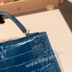 エルメスケリーミニ Kelly bag miniMini Kelly New stock  Alligateor crocodile  ヴェールボスフォール W0 /Vert Bosphore シルバー金具 kellymini-106 全手縫い