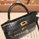 エルメスケリーミニ Kelly bag miniMini Kelly New stock  Alligateor crocodile ブラック 89/ Black (Noir) ゴールド金具 kellymini-107 全手縫い