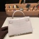 エルメスケリーミニ Kelly bag miniMini Kelly New stock  Alligateor crocodile ベトン 8L/Beton (Béton) ゴールド金具 kellymini-111 全手縫い