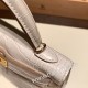 エルメスケリーミニ Kelly bag miniMini Kelly New stock  Alligateor crocodile ベトン 8L/Beton (Béton) ゴールド金具 kellymini-111 全手縫い