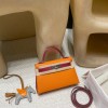 エルメスケリーミニ Kelly mini 20 シルバー金具  93/ Orange オレンジ& K1/ Rouge Grenat ルージュグレナ  ヴォーエプソン Epsom  全手縫い