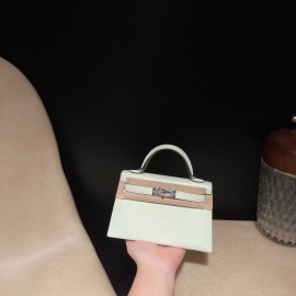 エルメスケリーミニ Kelly mini 20 シルバー金具  0S vertdeau ヴェールフィズ  ヴォーエプソン Epsom  全手縫い