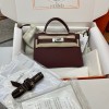 エルメスケリーミニ Kelly mini 20 シルバー金具  55/ Rouge H  ルージュアッシュ  シェブルミゾル  Chevre 全手縫い