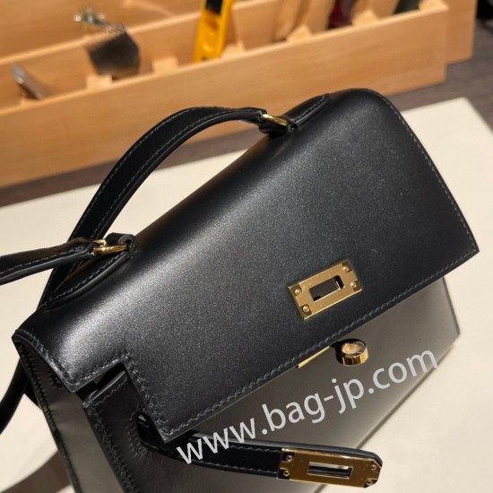 エルメス両面ケリー 不規則なデザイン ボックスカーフ box 89/Black (Noir) ブラック ゴールド金具   kelly-new-010 全手縫い