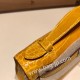 エルメス ポシェットケリー kelly pochette  Alligateor ジョーヌアンブル 9D /Jaune Ambre シルバー金具 Pochette--002 全手縫い