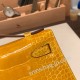 エルメス ポシェットケリー kelly pochette  Alligateor ジョーヌアンブル 9D /Jaune Ambre シルバー金具 Pochette--002 全手縫い