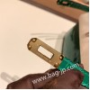 エルメス ポシェットケリー kelly pochette  Crocodile Alligator 6Q/ Vert Emeraude ゴールド金具 Pochette--005 全手縫い