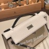 エルメス ポシェットケリー kelly pochette  Epsom ヴォーエプソン クレ 10/ Craie & ブラック 89 /Black (Noir) シルバー金具 Pochette--009 全手縫い