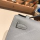 エルメス ポシェットケリー kelly pochette  Epsom ヴォーエプソン グリムエット 4Z /Gris Mouette  シルバー金具 Pochette--010 全手縫い