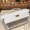 エルメス ポシェットケリー kelly pochette  Epsom ヴォーエプソン ホワイト 01 /White (Blanc) ゴールド金具 Pochette--011 全手縫い
