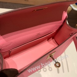 エルメス ポシェットケリー kelly pochette  Epsom ヴォーエプソン ローズコンフェッティ 1Q/Rose Confetti  ローズゴールド金具 Pochette--013 全手縫い