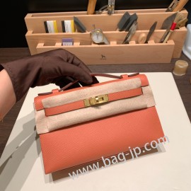 エルメス ポシェットケリー kelly pochette  Epsom ヴォーエプソン ローズティー 3L /Rose Tea ゴールド金具 Pochette--015 全手縫い