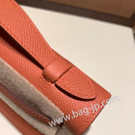 エルメス ポシェットケリー kelly pochette  Epsom ヴォーエプソン ローズティー 3L /Rose Tea ゴールド金具 Pochette--015 全手縫い