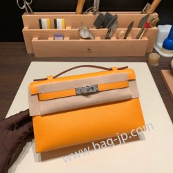 エルメス ポシェットケリー kelly pochette  Epsom ヴォーエプソン ソレイユ 9H/Soleil ゴールド金具 Pochette--017 全手縫い