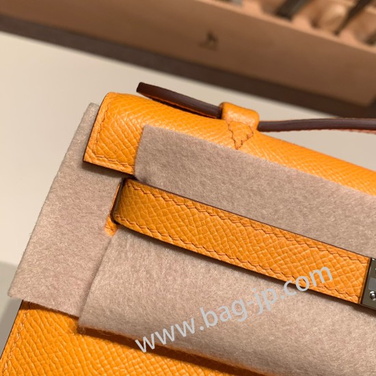 エルメス ポシェットケリー kelly pochette  Epsom ヴォーエプソン ソレイユ 9H/Soleil ゴールド金具 Pochette--017 全手縫い