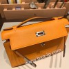 エルメス ポシェットケリー kelly pochette  Epsom ヴォーエプソン ソレイユ 9H/Soleil ゴールド金具 Pochette--017 全手縫い