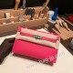 エルメス ポシェットケリー kelly pochette  Epsom ヴォーエプソン ローズキャンディ 8T /Rose Candy  シルバー金具 Pochette--023 全手縫い