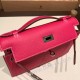 エルメス ポシェットケリー kelly pochette  Epsom ヴォーエプソン ローズキャンディ 8T /Rose Candy  シルバー金具 Pochette--023 全手縫い