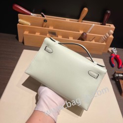 エルメス ポシェットケリー kelly pochette  swift スイフト ヴェールフィズ 0S vertdeau シルバー金具 Pochette--031 全手縫い