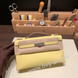 エルメス ポシェットケリー kelly pochette  swift スイフト ジョーヌプッサン 1Z /Jaune Poussin  シルバー金具 Pochette--032 全手縫い