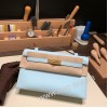 エルメス ポシェットケリー kelly pochette  swift スイフト アズール 7R /Azur ゴールド金具 Pochette--047 全手縫い