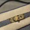 リザード エルメス ポシェットケリー kelly pochette  84 Gris Fonce