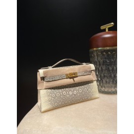 リザード エルメス ポシェットケリー kelly pochette 1B/Ombre    オンブレ