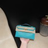 リザード エルメス ポシェットケリー kelly pochette  6u/ vert deau  ヴェールドー