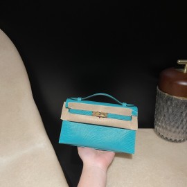 リザード エルメス ポシェットケリー kelly pochette  6u/ vert deau  ヴェールドー