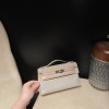 オーストリッチ エルメス ポシェットケリー kelly pochette  80/Pearl Grey (Gris Perle)  パールグレー ，