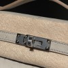 オーストリッチ エルメス ポシェットケリー kelly pochette  80/Pearl Grey (Gris Perle)  パールグレー ，